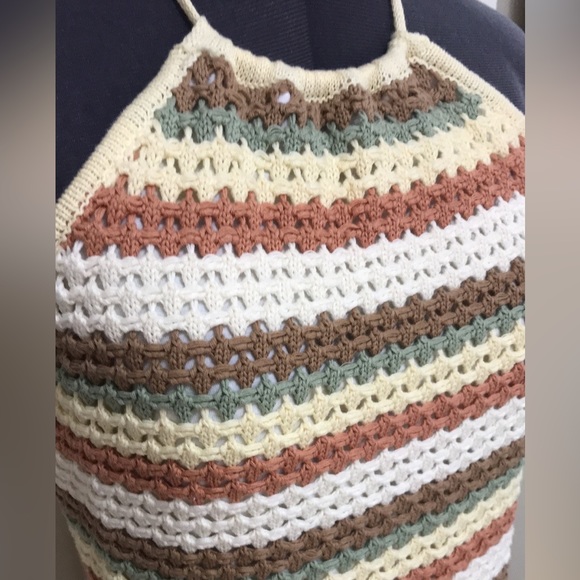 NWT Promesa Crochet Halter Mini Dress - Picture 6 of 16